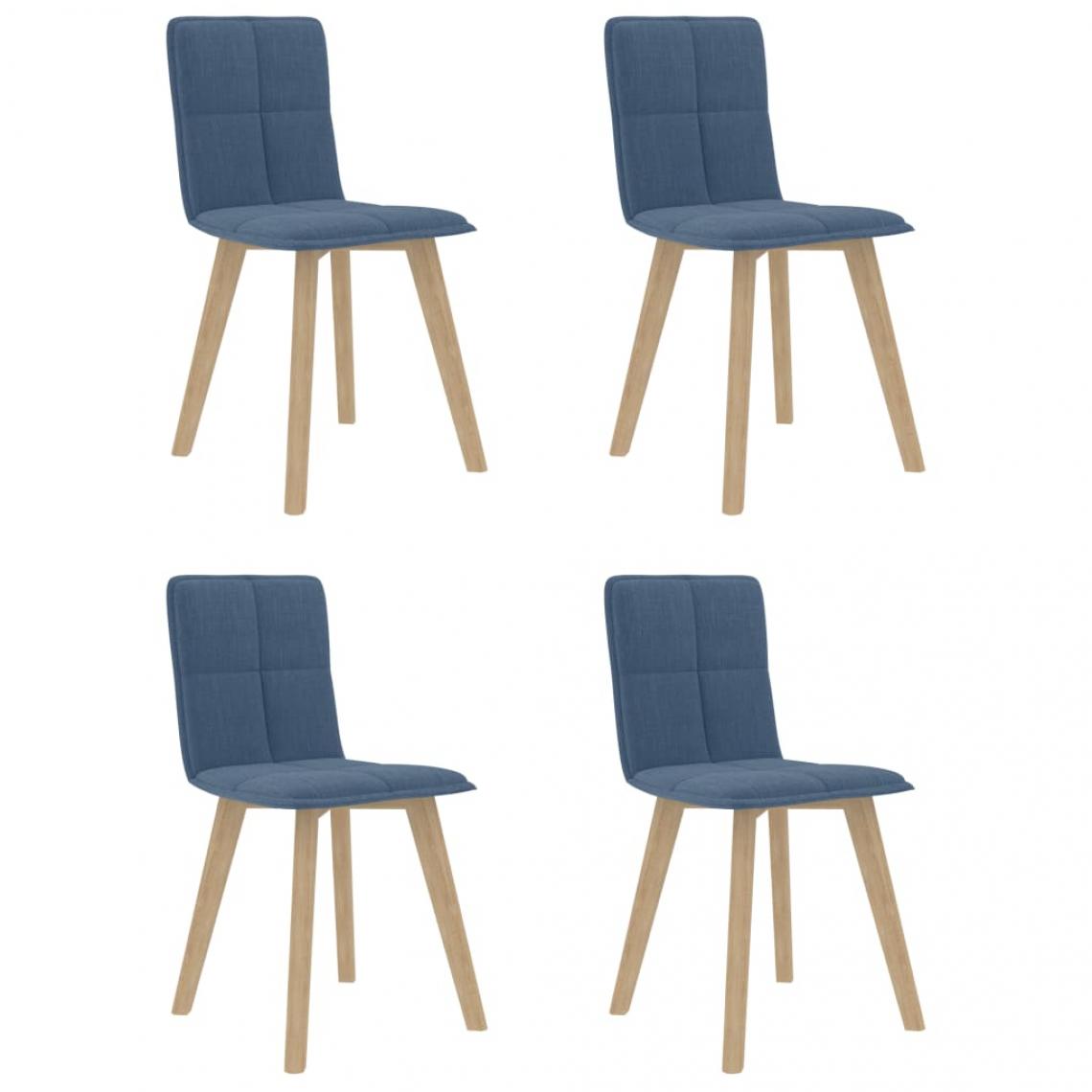 Decoshop26 - Lot de 4 chaises de salle à manger cuisine design moderne tissu bleu CDS021285 - Chaises