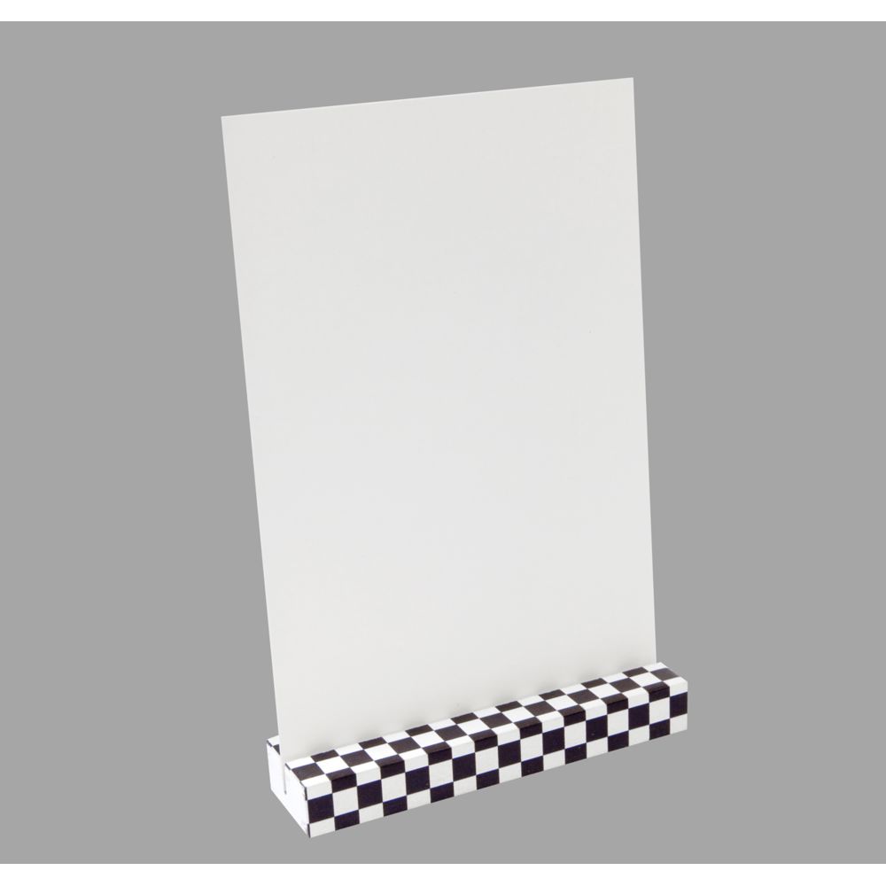 Visiodirect - Porte menu à damier avec carte - 18 x 12 x 3 cm - Objets déco