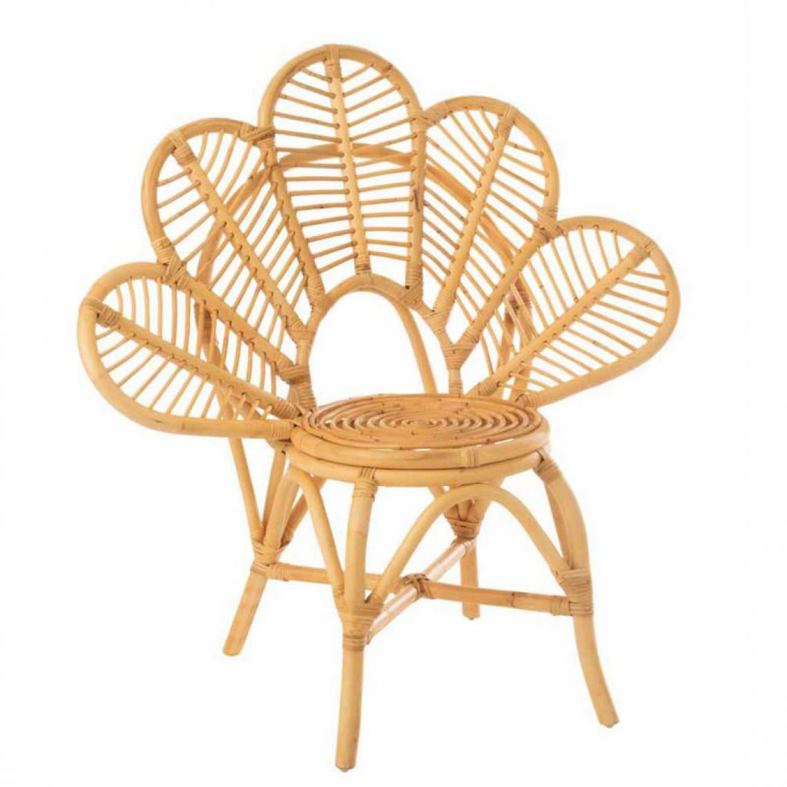Paris Prix - Chaise Design en Rotin Fleur 96cm Naturel - Chaises