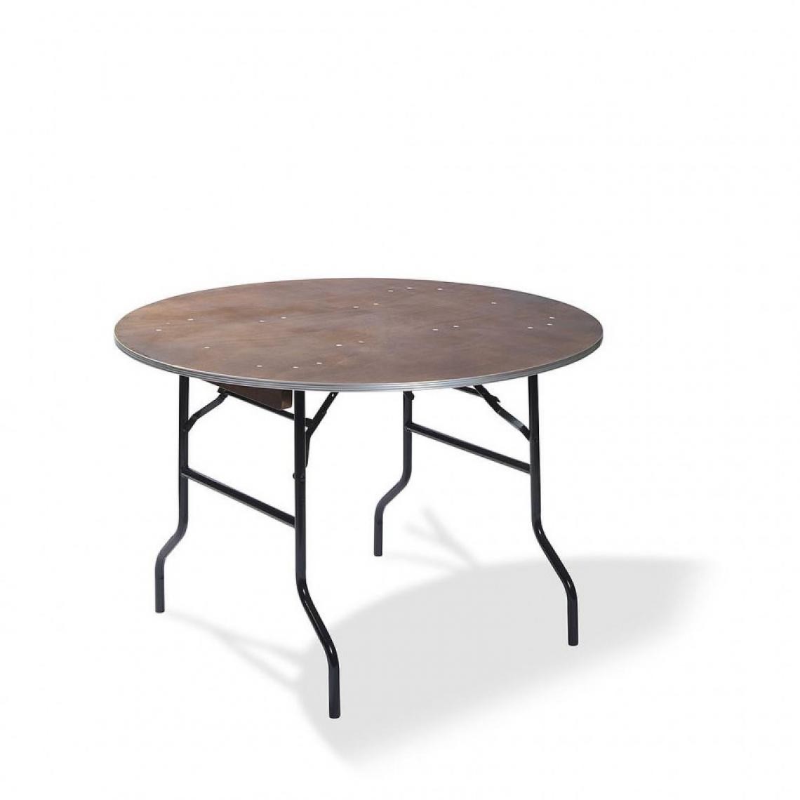 Materiel Chr Pro - Table de Banquet Ronde Pliable en Bois - Ø122 ou 183 cm - Veba - 183 cmNoir / bois - Tables à manger