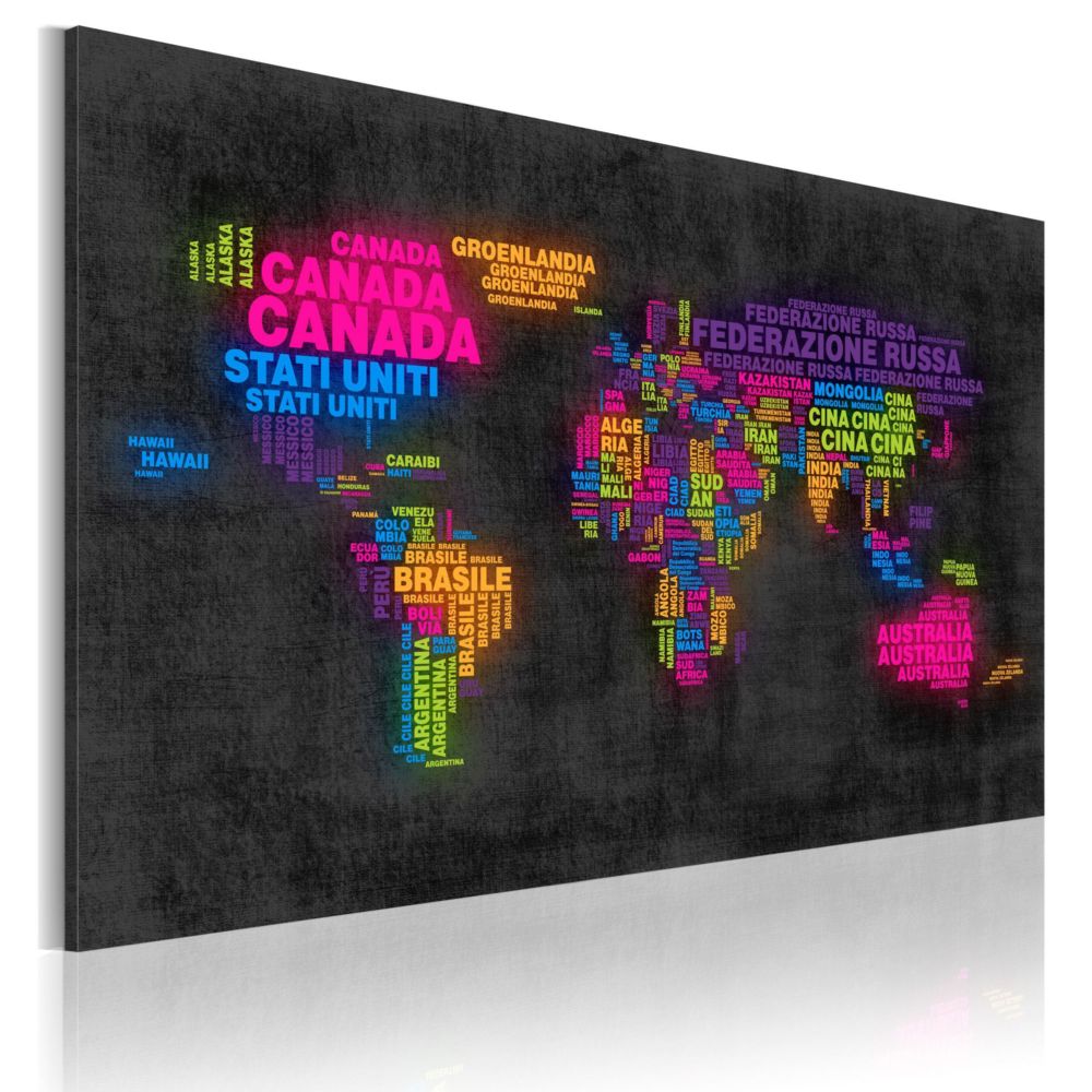 Artgeist - Tableau - Carte du monde en italien 120x80 - Tableaux, peintures
