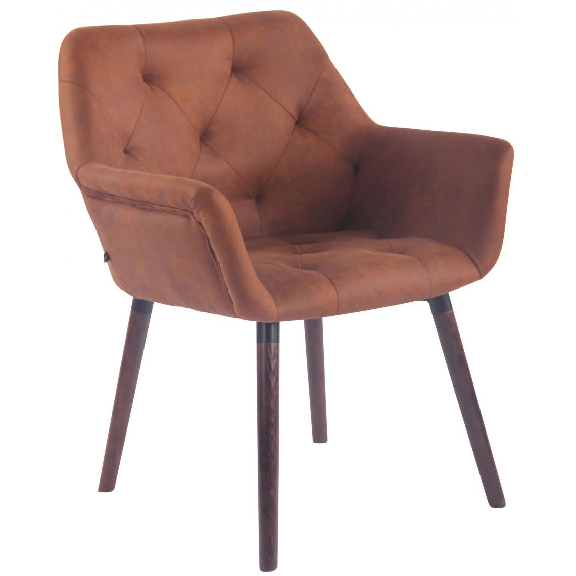 Icaverne - Admirable Chaise de salle à manger reference Khartoum Vintage simili cuir noyer (chêne) couleur marron - Chaises