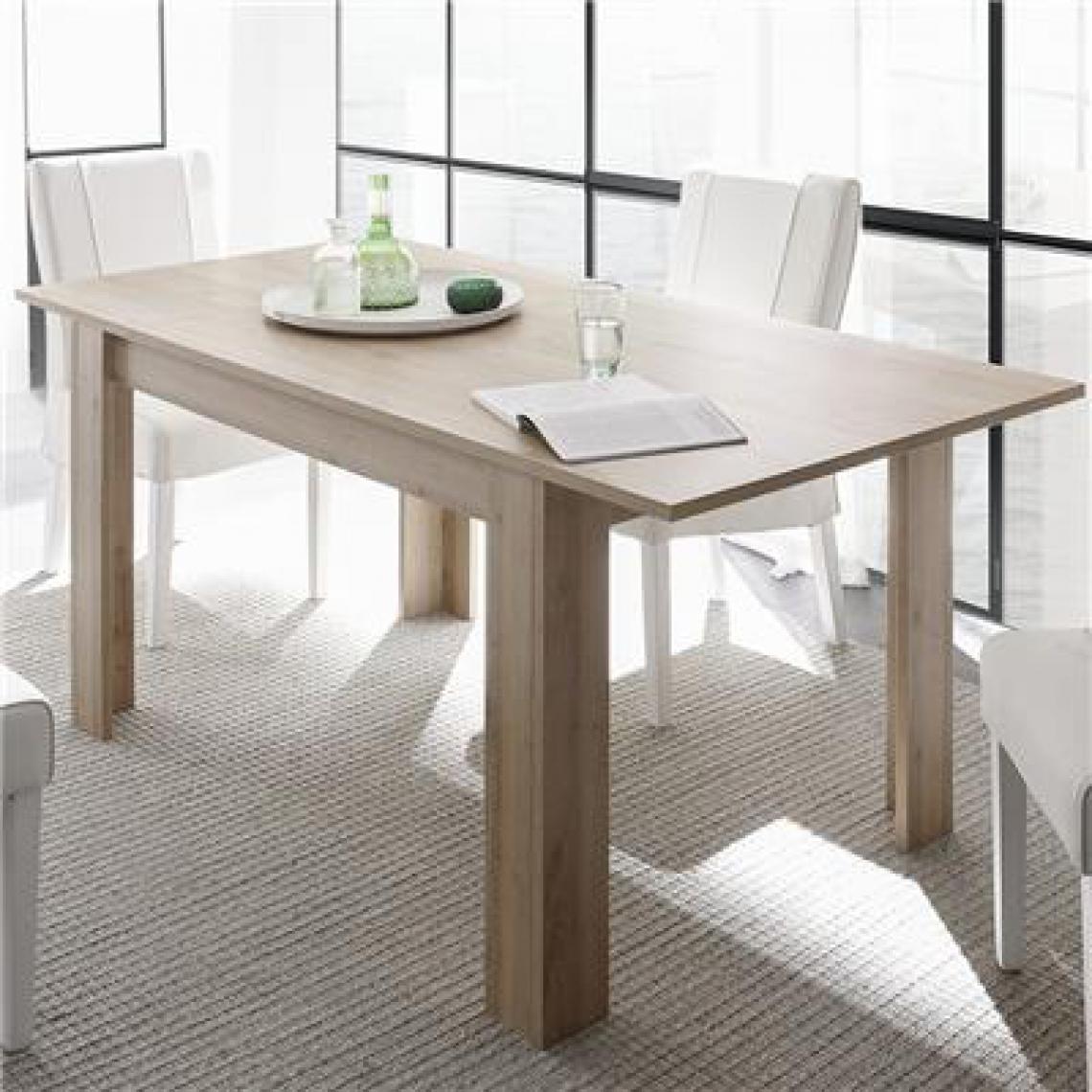 Nouvomeuble - Table à manger extensible rectangulaire chêne clair ALANO - Tables à manger