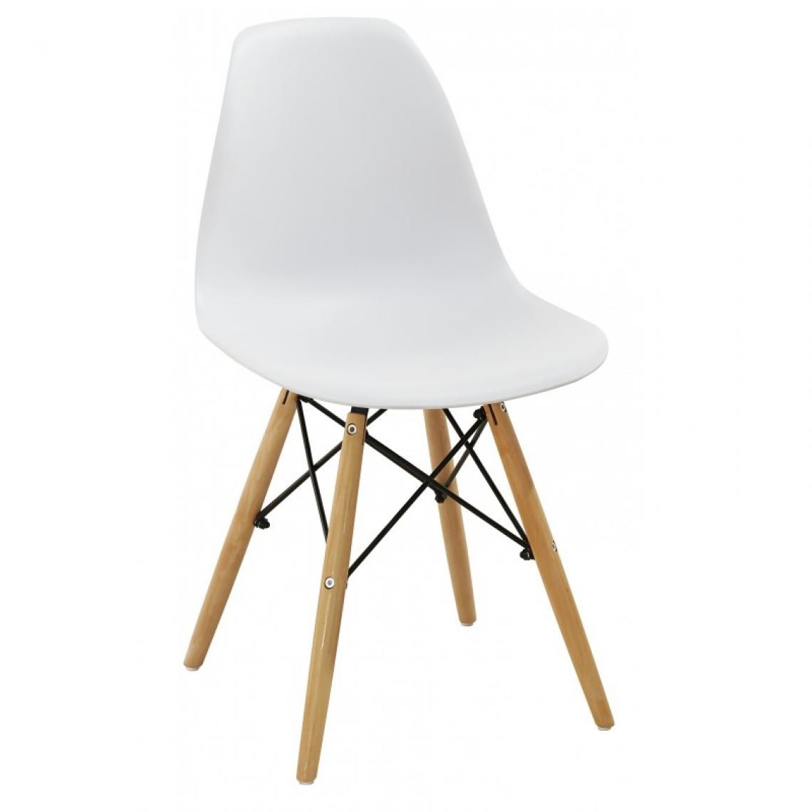 Webmarketpoint - Chaise moderne en polypropylène et bois ligne Momo blanc - Chaises