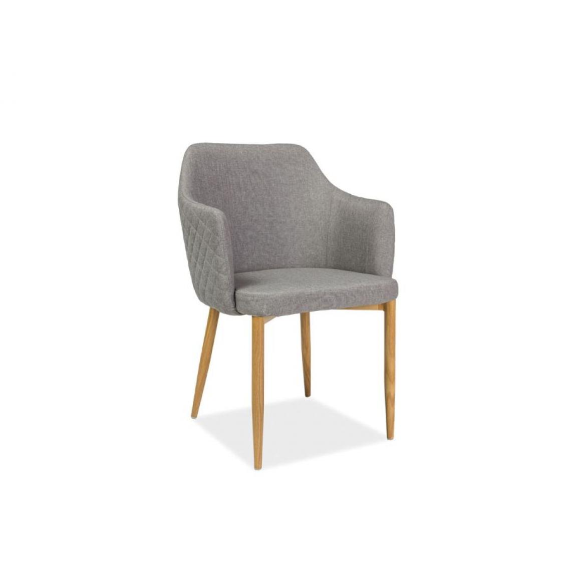 Hucoco - ASTOP | Chaise style scandinave bureau salle à manger | Dimensions: 84x46x46 cm | Revêtement en tissu | Chaise élégante - Gris - Chaises