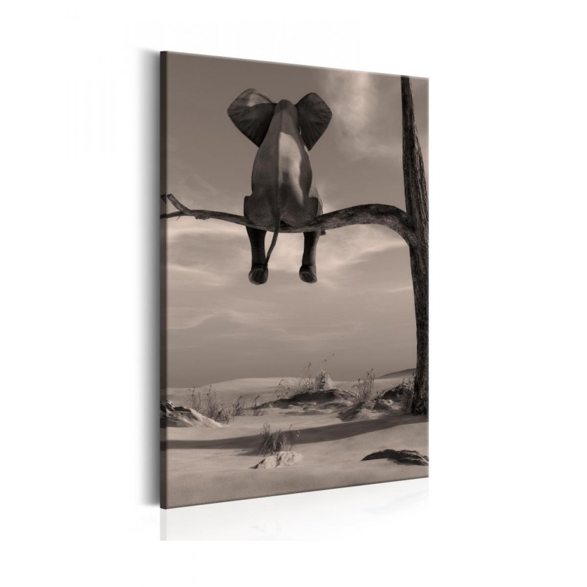 Artgeist - Tableau - Elephant in the Desert 40x60 - Tableaux, peintures