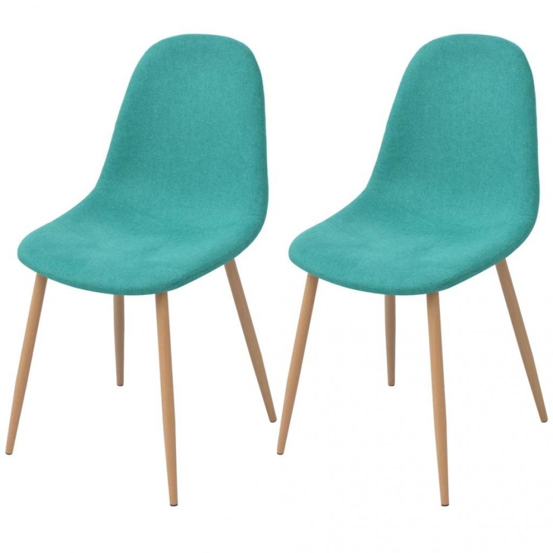 Decoshop26 - Lot de 2 chaises de salle à manger cuisine design moderne tissu vert CDS021108 - Chaises