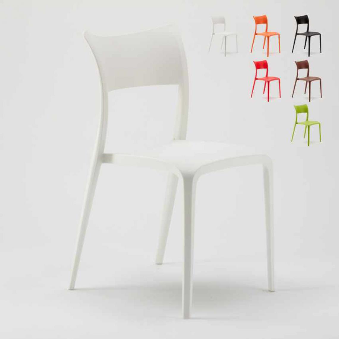 Ahd Amazing Home Design - Chaise en Polypropylène pour Salle à Manger Bar Restaurant et Jardin Parisienne, Couleur: Blanc - Chaises
