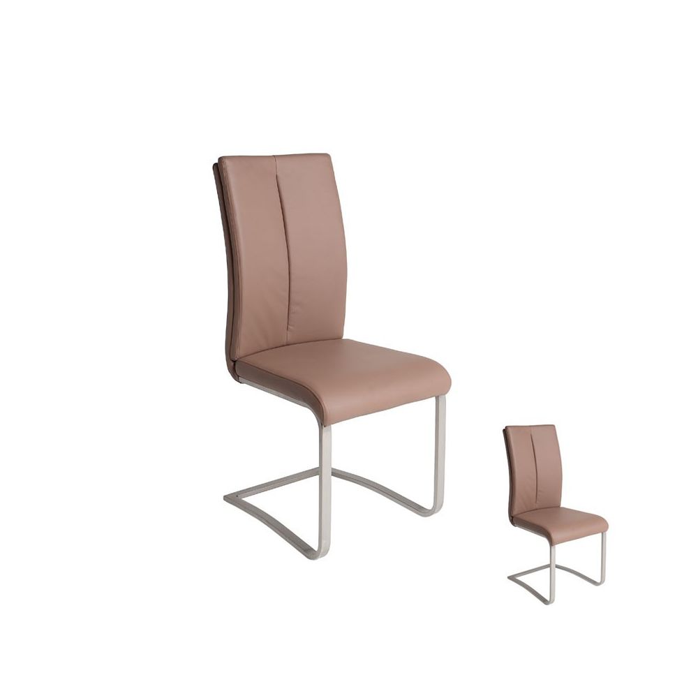 Tousmesmeubles - Duo de chaises Cappuccino - JULY - Chaises
