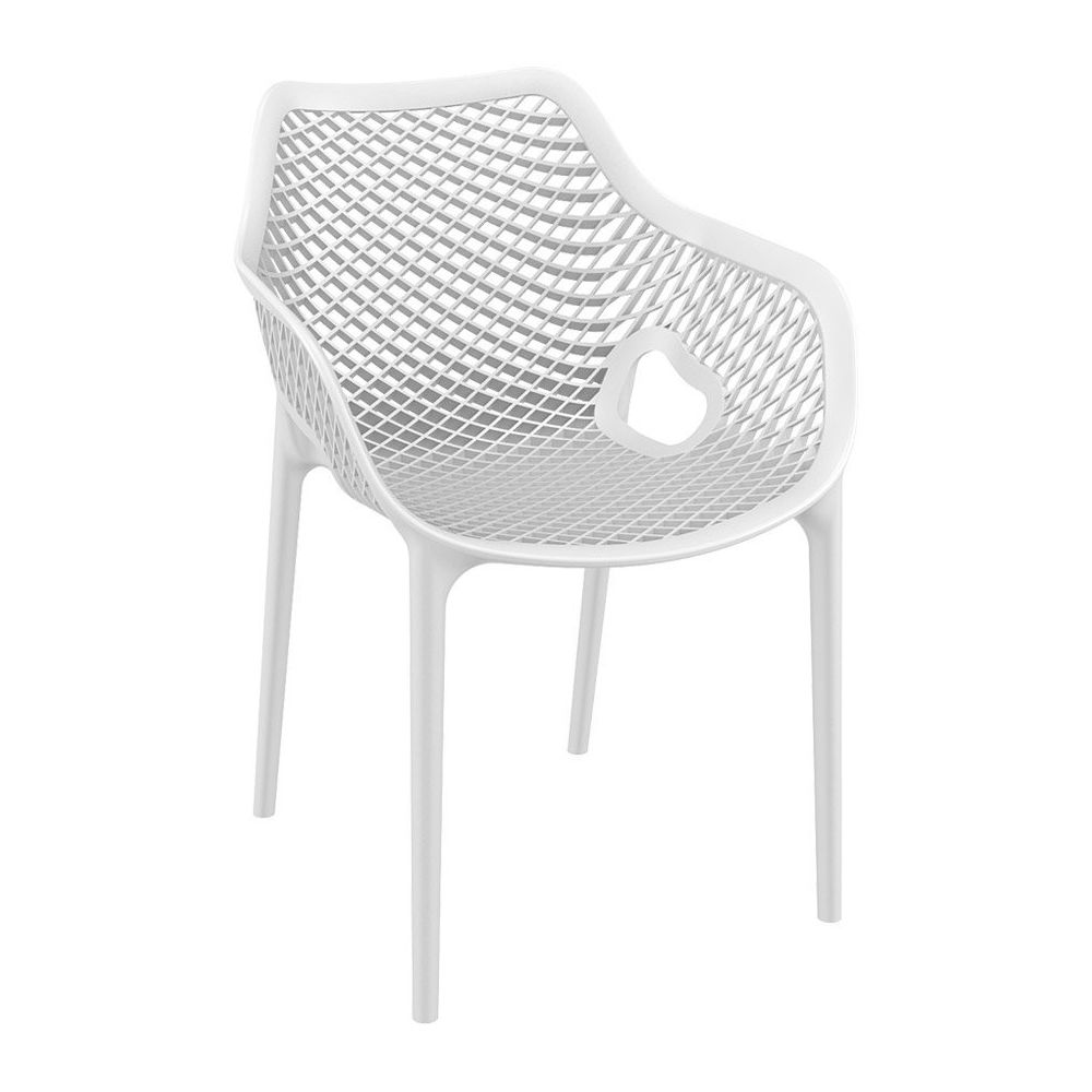 Alterego - Chaise de jardin / terrasse 'SISTER' blanche en matière plastique - Chaises
