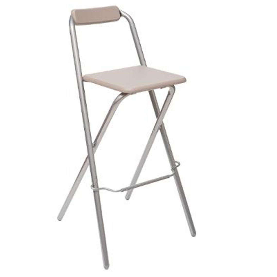 Pegane - Lot de 4 chaises de bar en métal coloris taupe - L. 50 x l. 51 x H. 97 cm -PEGANE- - Chaises