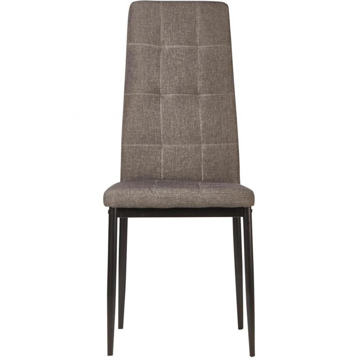 ATHM DESIGN - Lot de 4 - Chaise ROKA Gris - assise Tissu pieds Metal Noir - Chaises