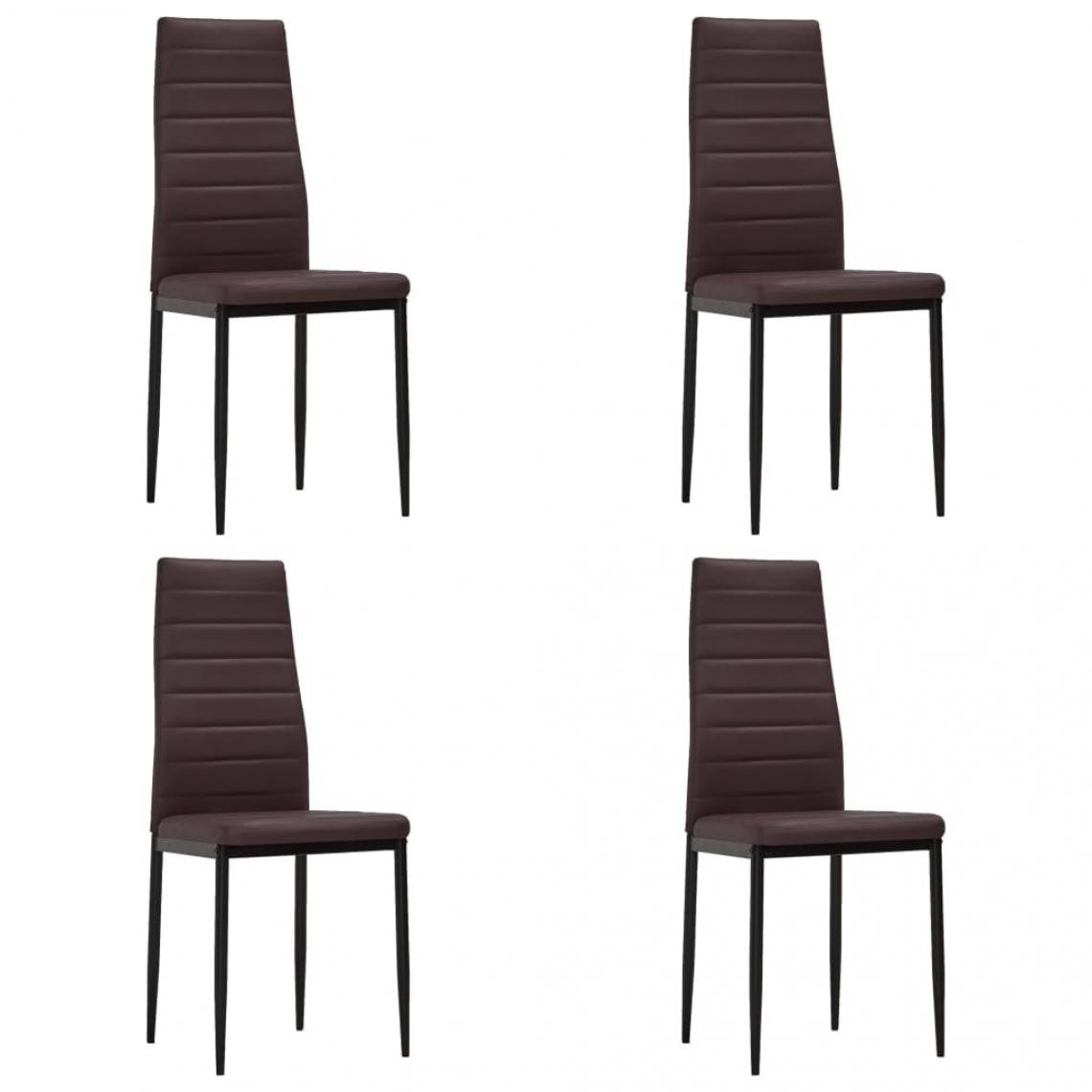 Decoshop26 - Lot de 4 chaises de salle à manger cuisine design moderne similicuir marron CDS021703 - Chaises