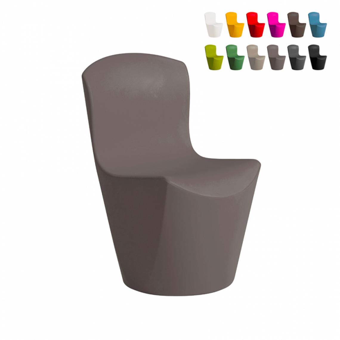 Slide - Chaise design moderne Slide Zoe pour bar restaurant cuisine et jardin, Couleur: Gris foncé - Chaises