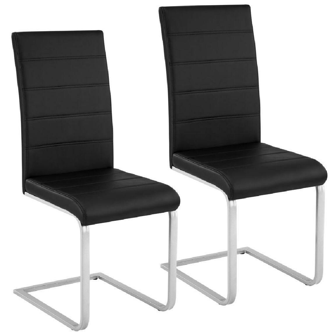 Helloshop26 - Lot de 2 chaises de salle à manger salon cuisine design noir 1908016 - Chaises