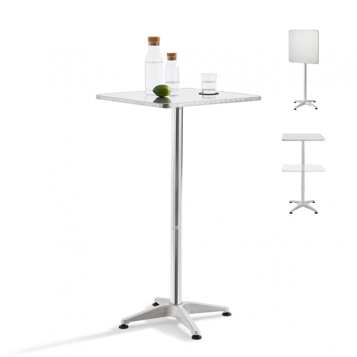 En.Casa - Table de bistrot carrée Järpen à hauteur réglable 75 cm / 115 cm [en.casa] - Tables à manger
