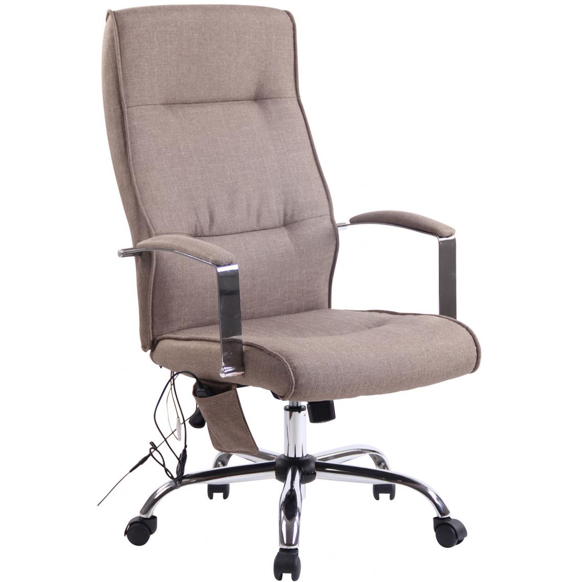 Icaverne - Esthetique Chaise de bureau en tissu serie Reykjavik avec fonction de massage couleur taupe - Chaises