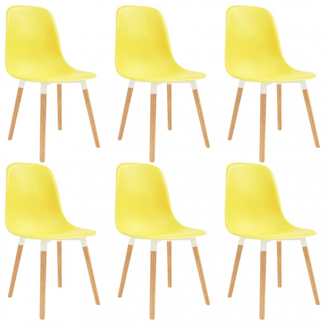 Chunhelife - Chunhelife Chaises de salle à manger 6 pcs Jaune Plastique - Chaises