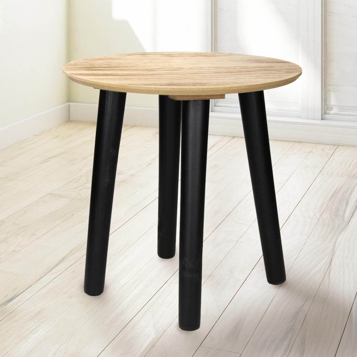 Ecd Germany - Table d'appoint ronde Ø 30cm table basse tabouret à plantes pour salon cuisine - Tables à manger