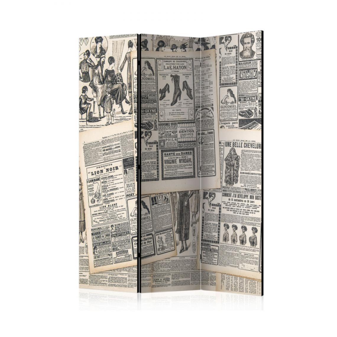 Artgeist - Paravent 3 volets - Vintage Newspapers [Room Dividers] 135x172 - Paravents