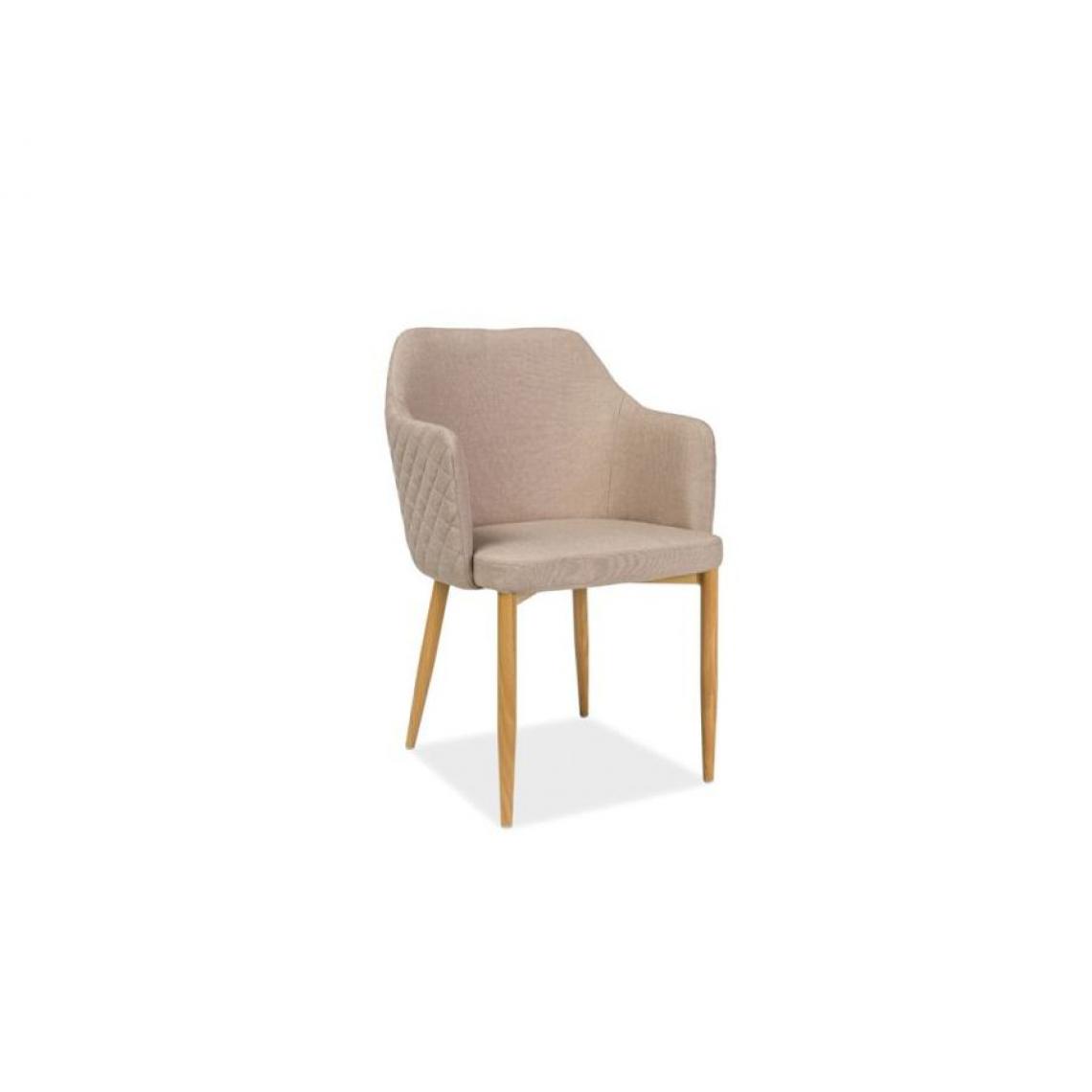 Hucoco - ASTOP | Chaise style scandinave bureau salle à manger | Dimensions: 84x46x46 cm | Revêtement en tissu | Chaise élégante - Beige - Chaises