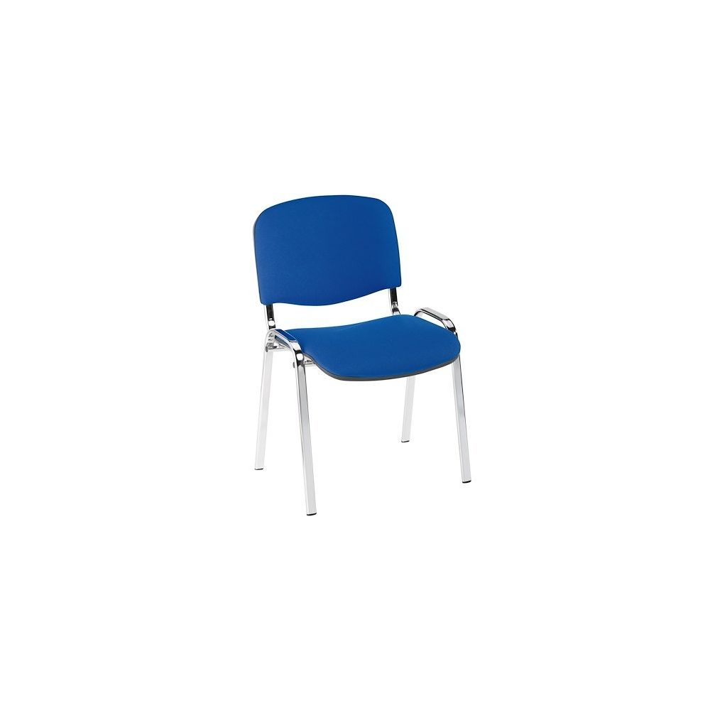 Nowystyl - Chaise conférence empilable bleue piétement chromé - Chaises