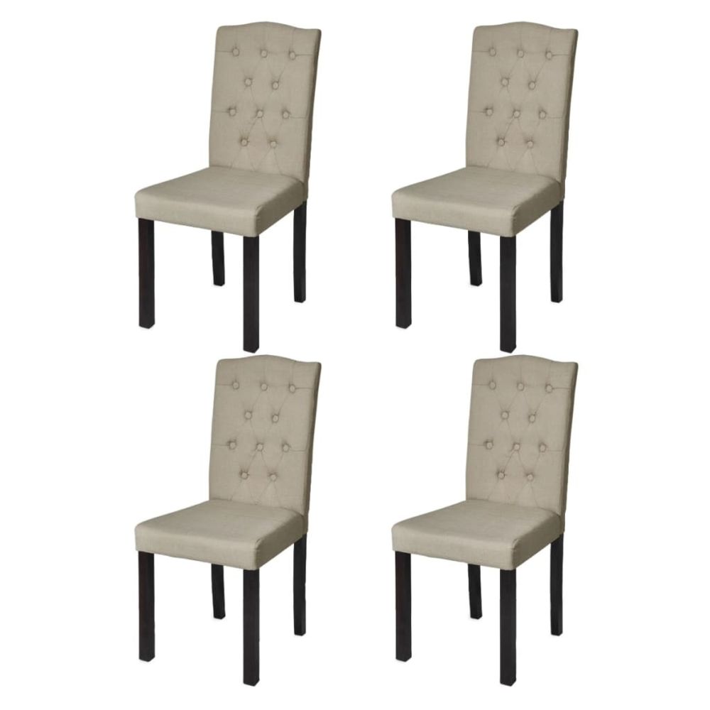 marque generique - sublime Fauteuils collection Amsterdam Lot de 4 chaises de salle à manger salon beige - Chaises