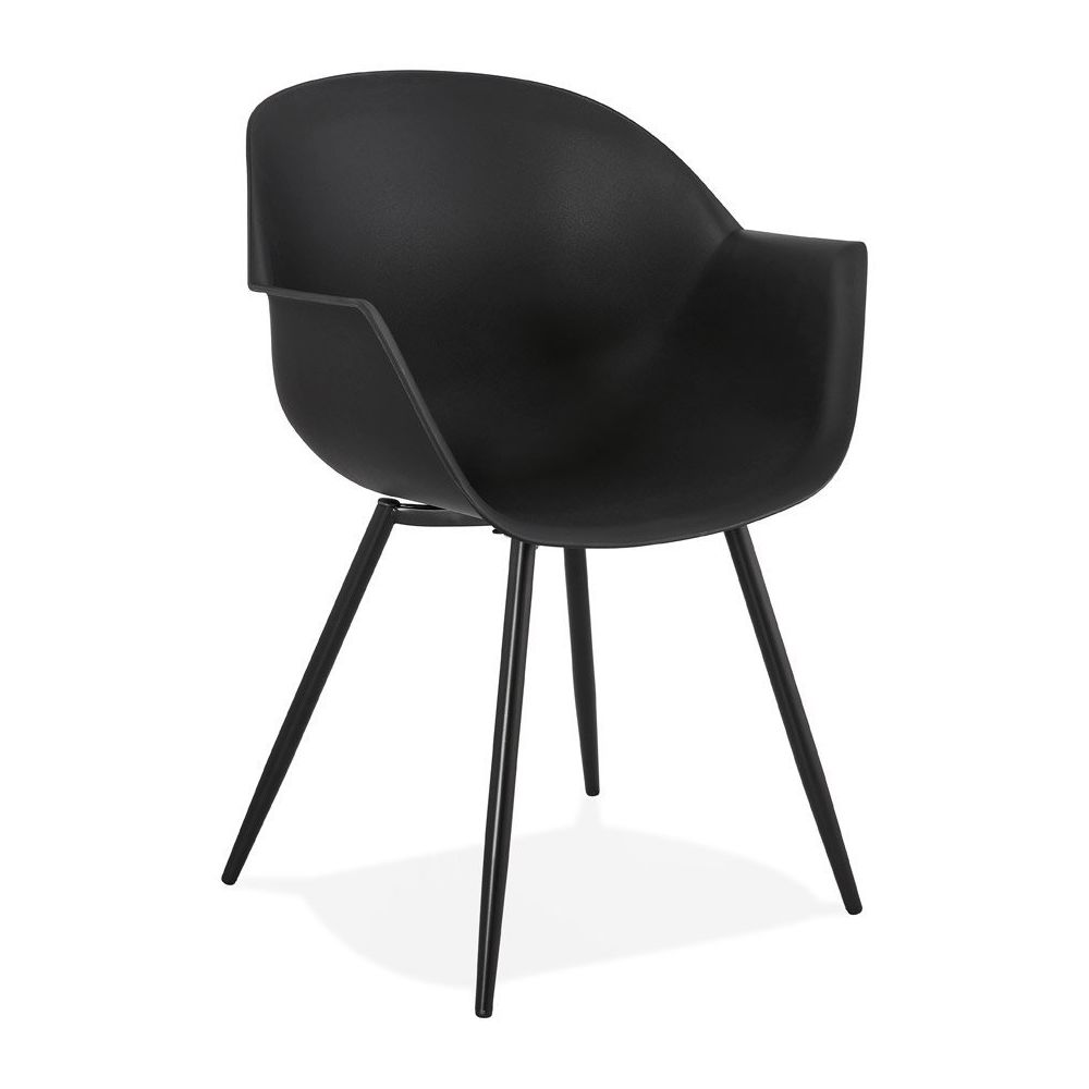 Alterego - Chaise à accoudoirs 'KELLY' noire design - Chaises