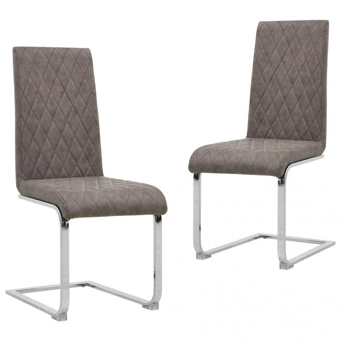 Decoshop26 - Lot de 2 chaises de salle à manger cuisine design moderne similicuir marron foncé CDS020691 - Chaises