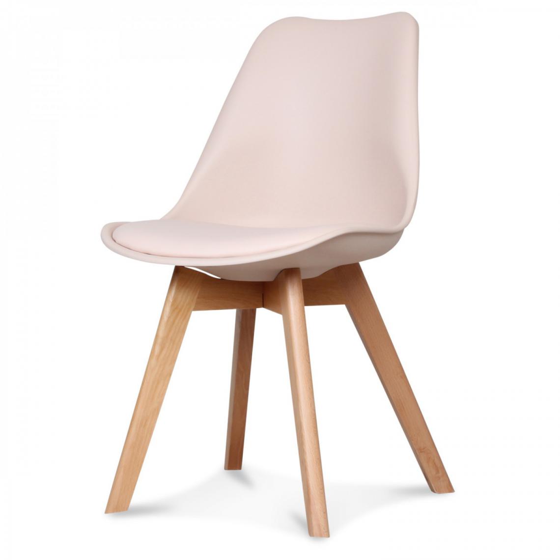 OPJET - Chaise Design Style Scandinave Rose Blush ESBEN - Chaises