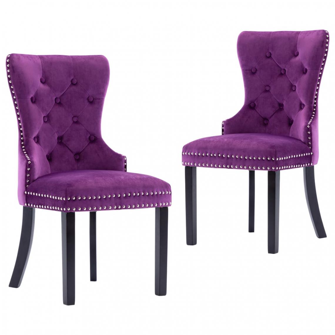 Icaverne - Joli Fauteuils et chaises selection Georgetown Chaises de salle à manger 2 pcs Violet Velours - Chaises