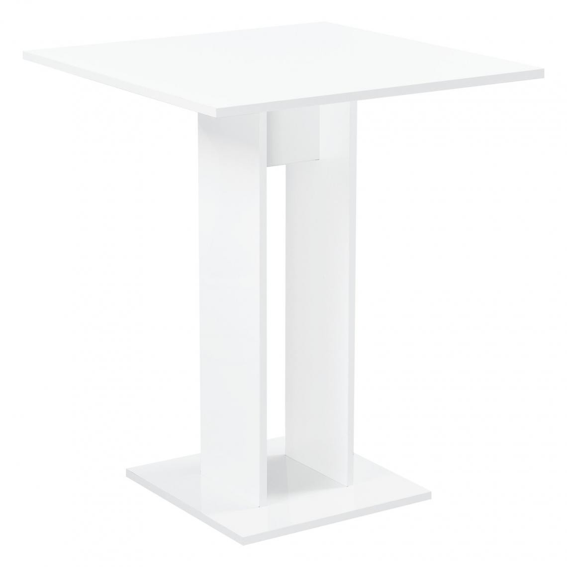 Helloshop26 - Table à manger de forme carrée pour salle à manger cuisine salon 78 cm blanc brillant 03_0006120 - Tables à manger