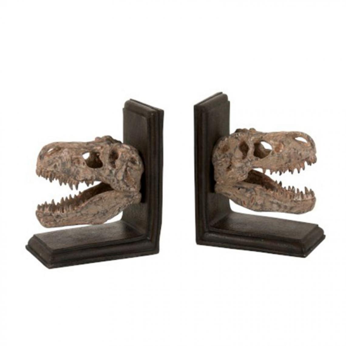 Paris Prix - Lot de 2 Serres-Livres Dinosaures 28cm Marron - Statues