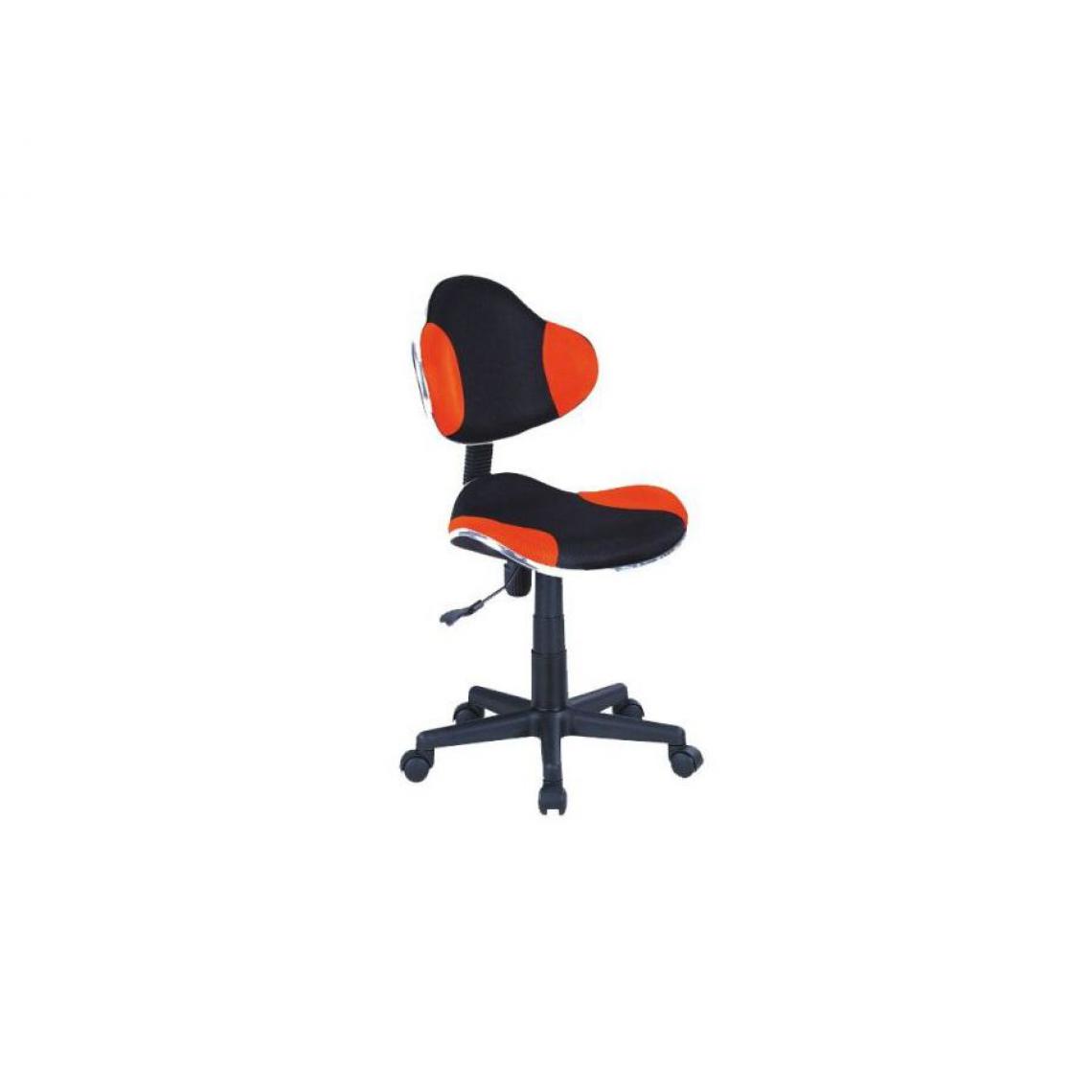 Hucoco - ABBEY | Chaise pivotante pour enfants | Hauteur réglable 80-92 cm | Tissu haute qualité | Chaise de bureau à roulettes - Orange - Chaises