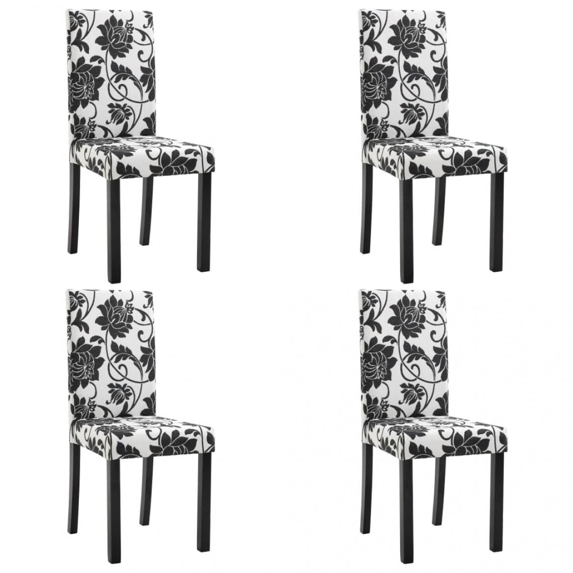 Decoshop26 - Lot de 4 chaises de salle à manger cuisine design moderne tissu noir CDS021838 - Chaises