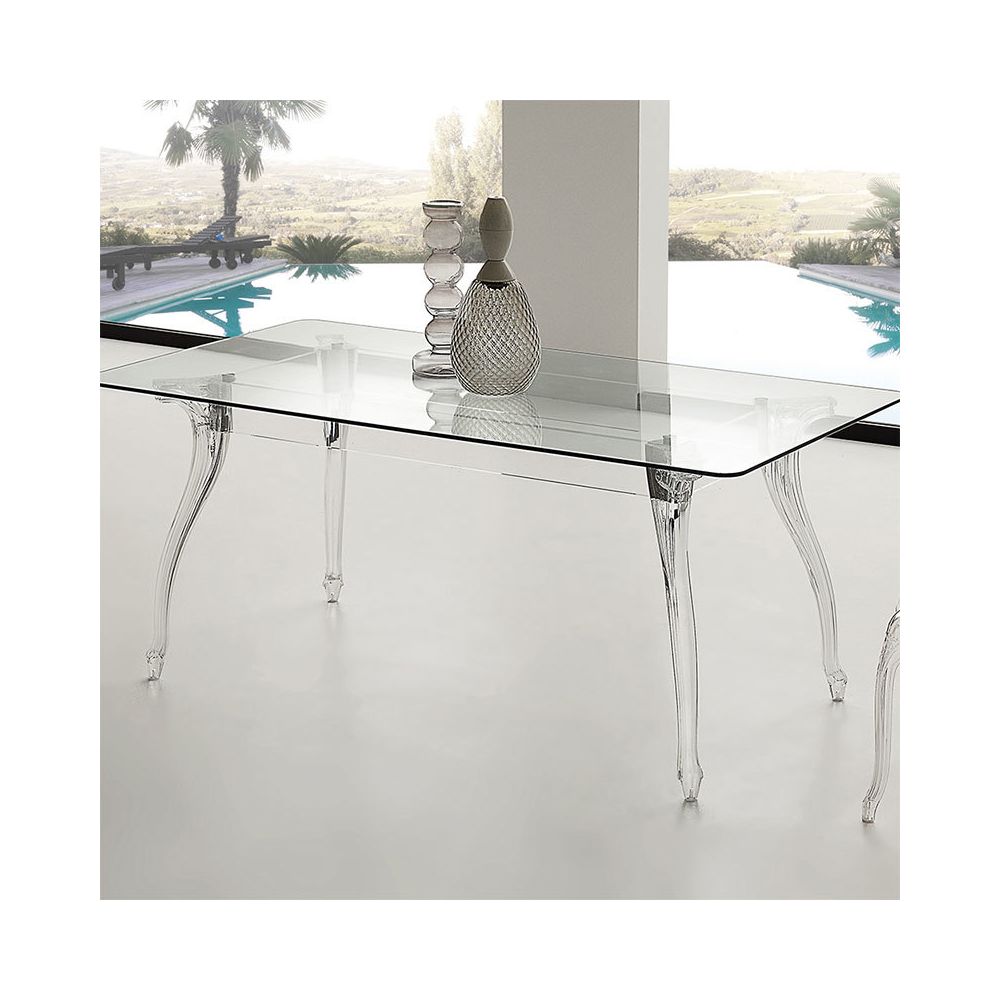 Nouvomeuble - Table à manger en verre design CHARLYNE - Tables à manger