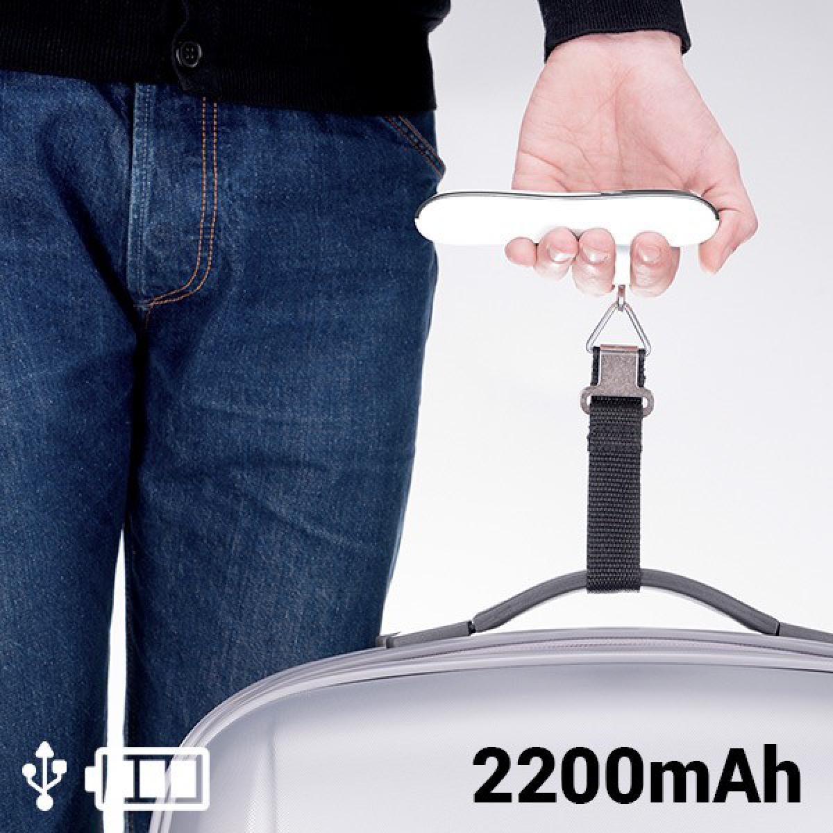 Totalcadeau - Balance pour valises avec ruban et Power Bank 2200 mAh - Avec batterie de secours Pas cher - Objets déco