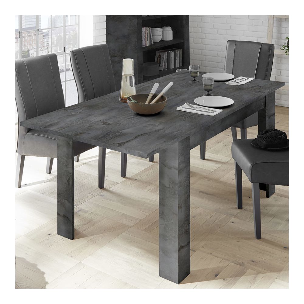 Happymobili - Table extensible 140 cm grise SERENA - Tables à manger