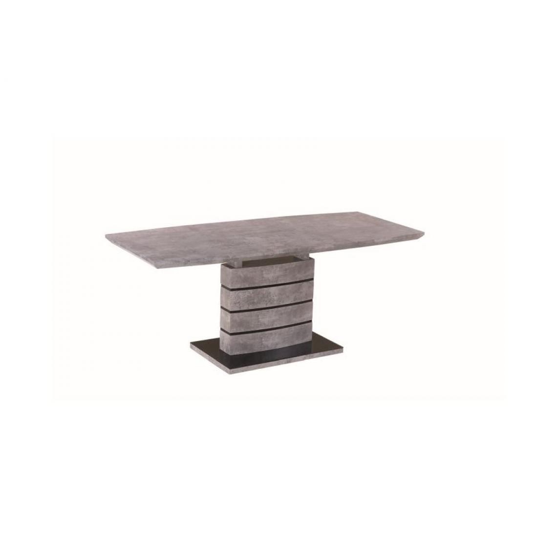 Hucoco - LEONARTO - Table de style industriel pour le salon - 140x80x76 cm - Plateau en bois MDF - Piètement bois MDF + verre - Gris - Tables à manger