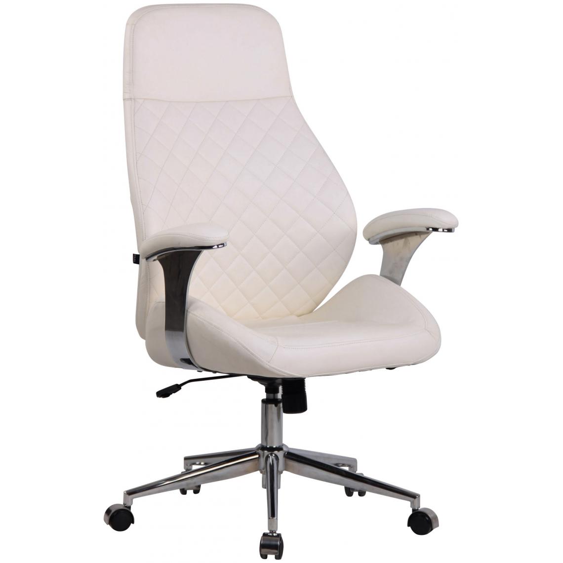 Icaverne - Joli Chaise de bureau selection Tbilissi cuir véritable couleur blanc - Chaises