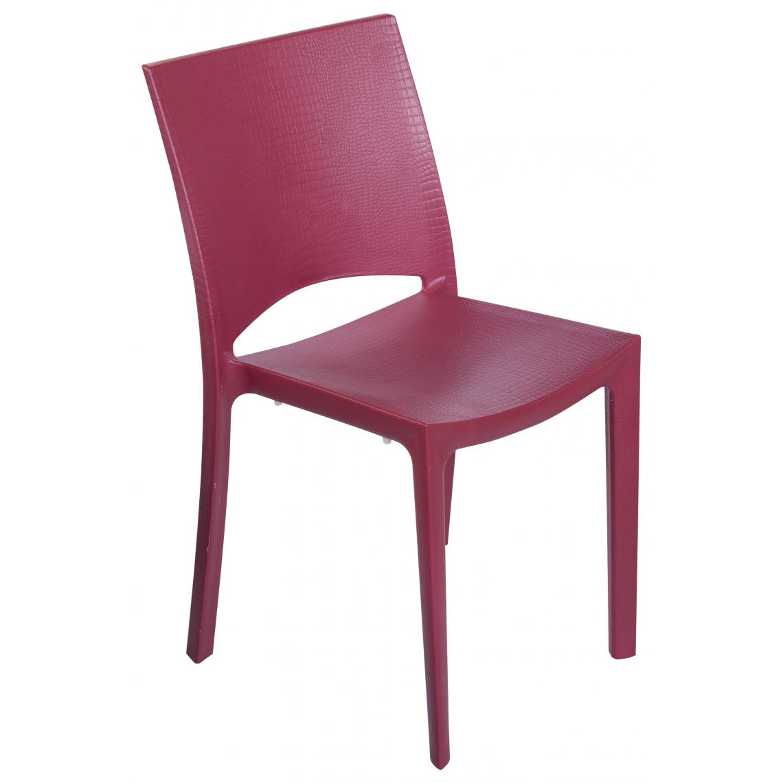 3S. x Home - Chaise Design Rouge Effet Croco ARLEQUIN - Chaises