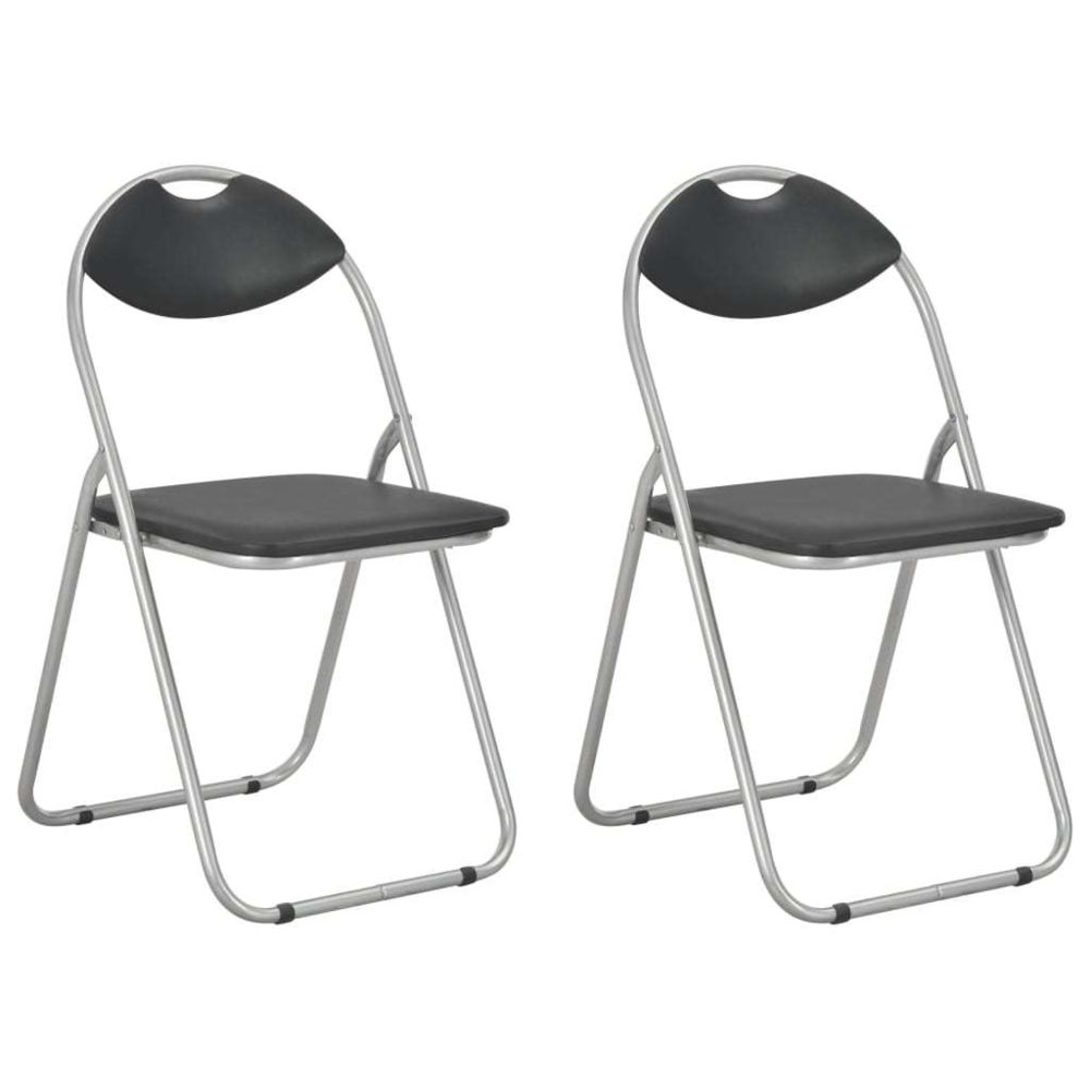 marque generique - Stylé Fauteuils et chaises categorie Bissau Chaises pliantes de salle à manger 2 pcs Noir Similicuir - Chaises