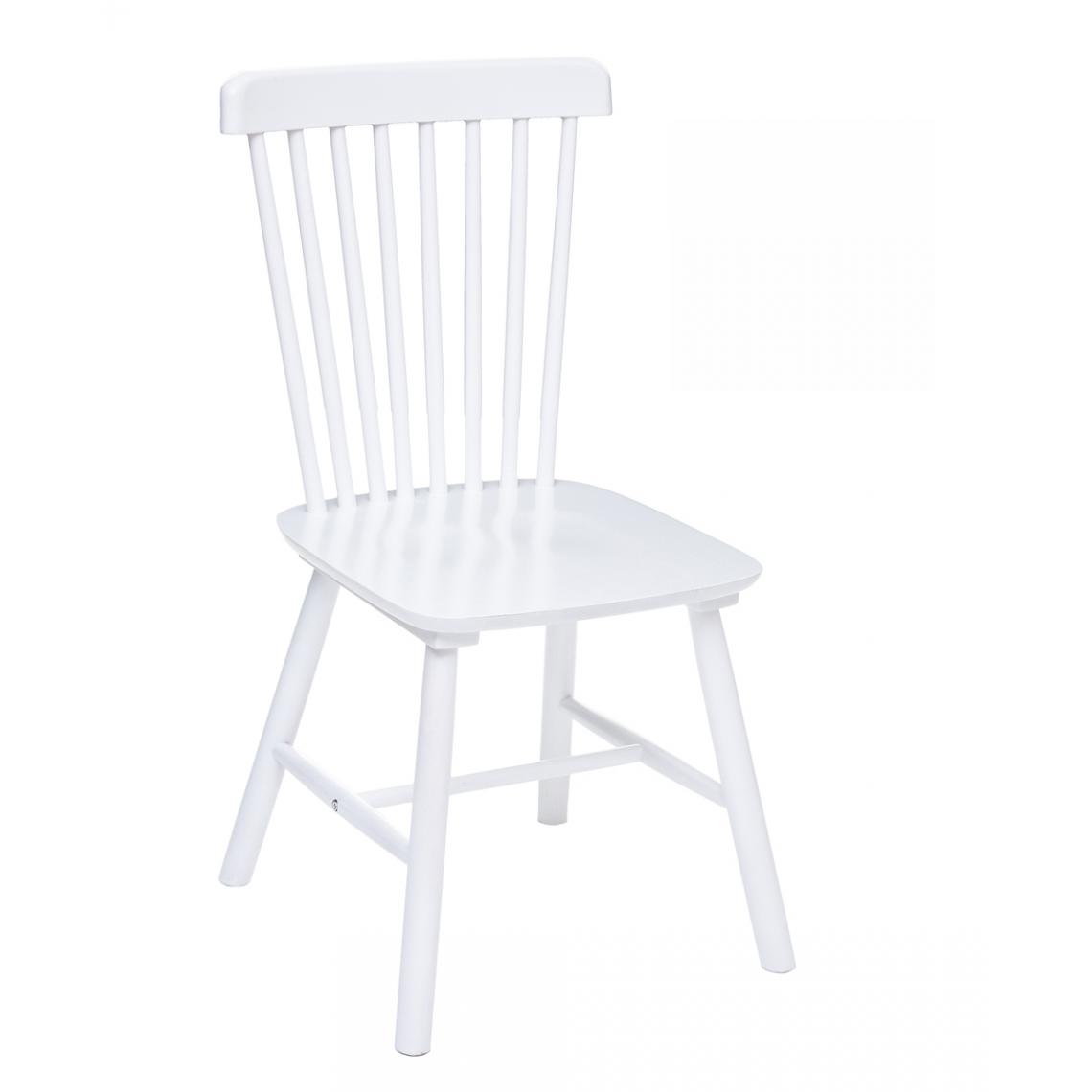 Pegane - Lot de 2 chaises en bois coloris blanc - Longueur 90 x Profondeur 102 x Hauteur 72 cm - Chaises