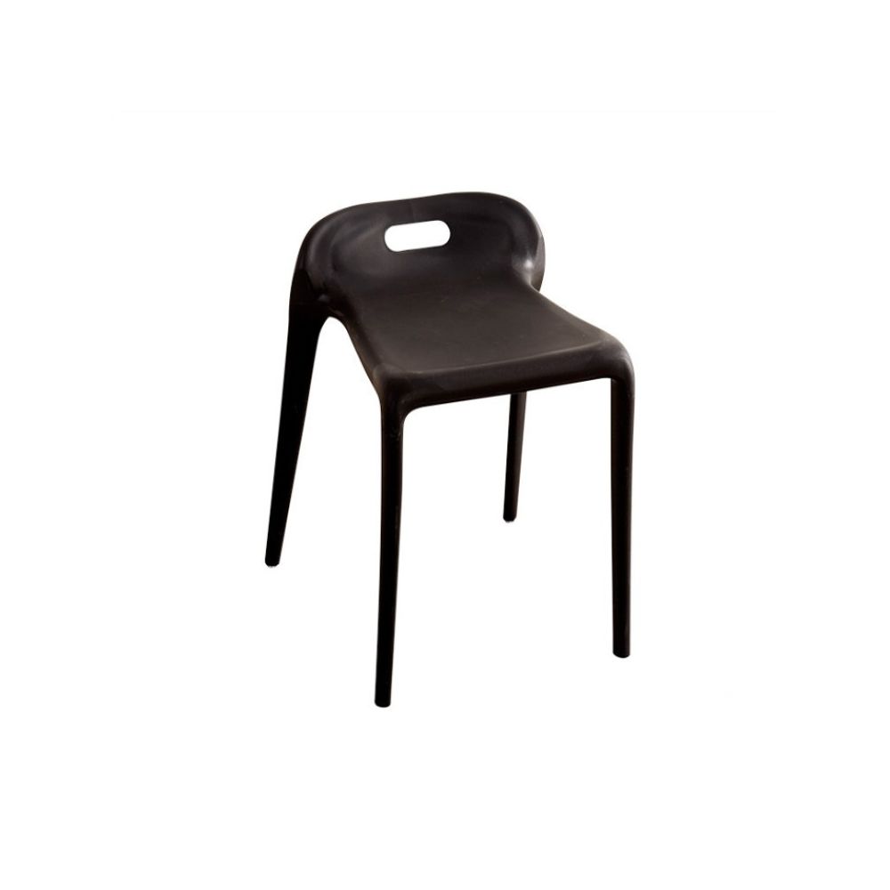 Wewoo - Meubles de salle à manger Minimaliste Moderne Chaise de à Tabouret en plastique Tabourets de salon de loisirs Noir - Chaises