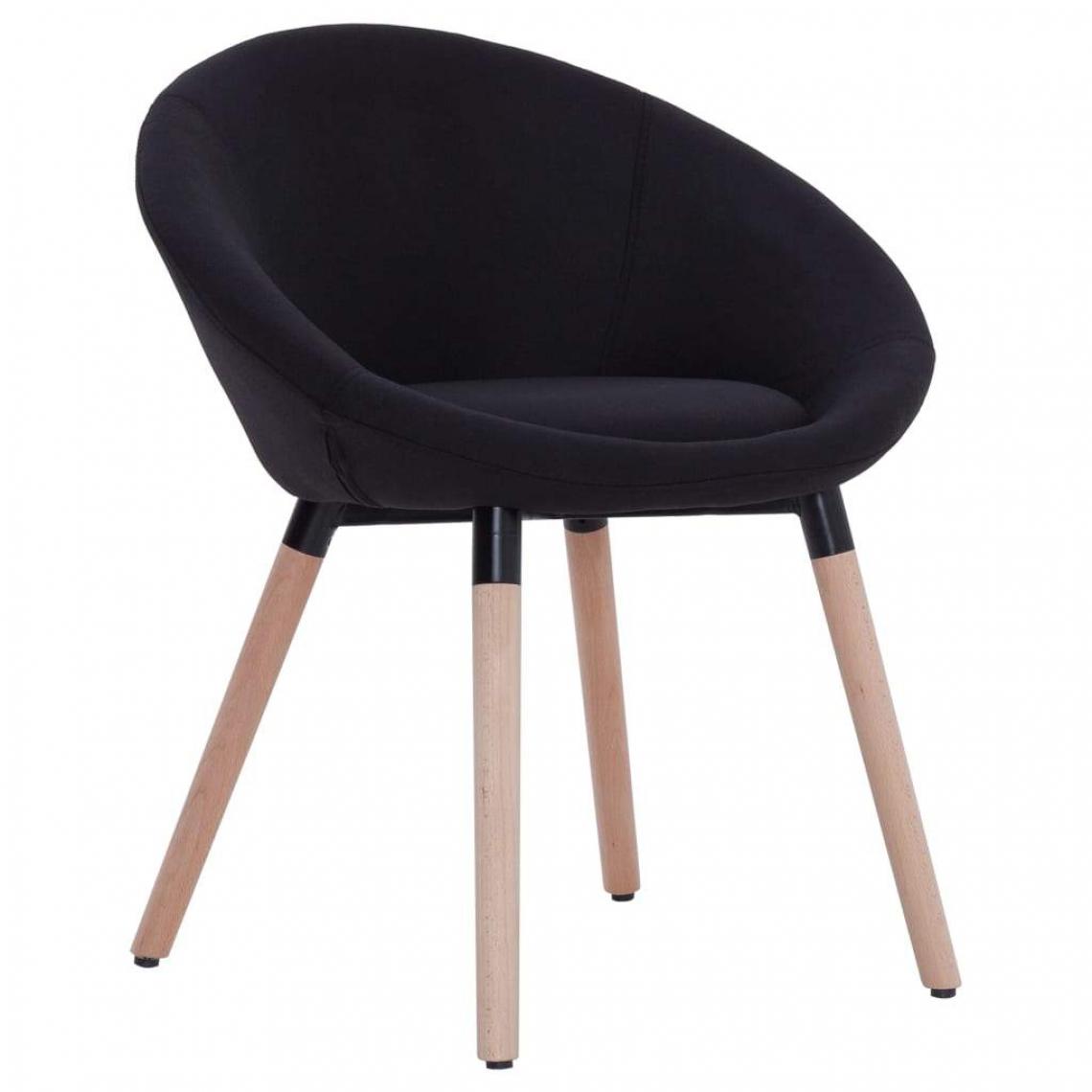 Decoshop26 - Chaise de salle à manger design moderne pieds en bois en tissu noir CDS020066 - Chaises