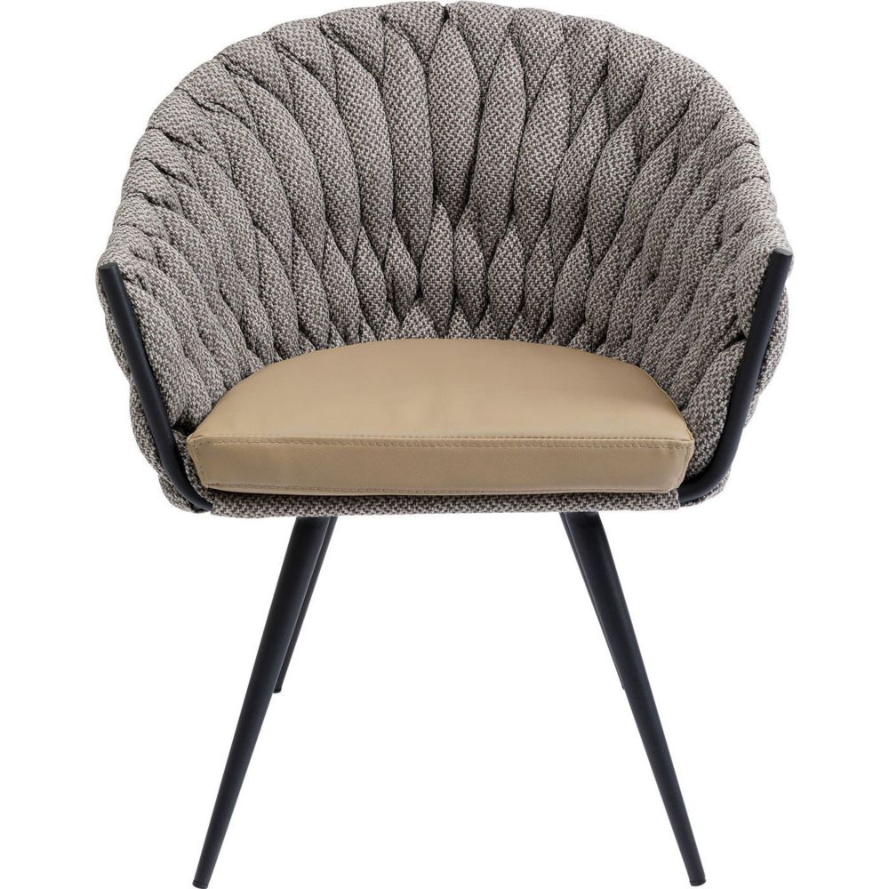 Karedesign - Chaise avec accoudoirs Knot marron Kare Design - Chaises