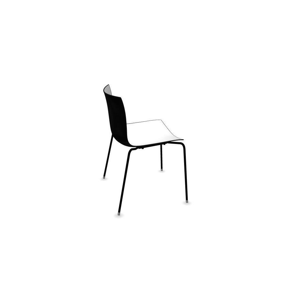 Arper - Catifa 46 Chaise 0251 bicolour - noir, mat - noir/blanc - Chaises