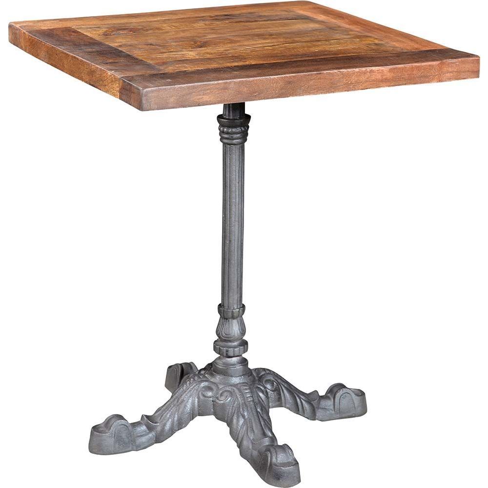 Antic Line Creations - Table bistrot carrée pieds en fer forgé - Tables à manger