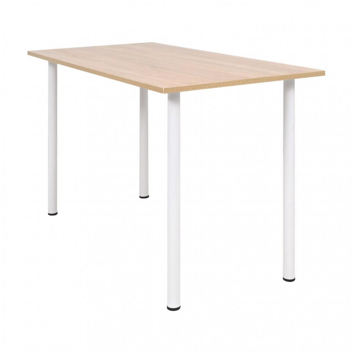 Chunhelife - Table de salle à manger 120x60x73 cm Chêne et blanc - Tables à manger