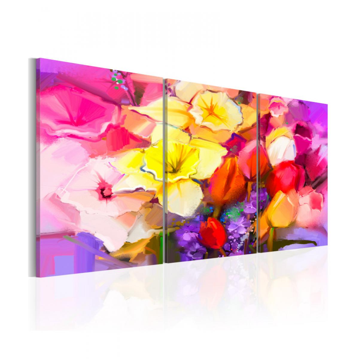 Artgeist - Tableau - Rainbow Bouquet 60x30 - Tableaux, peintures
